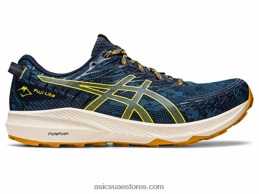 Asics حبر أزرق مخضر / أصفر ذهبي فوجي لايت 3 2N24DJ624