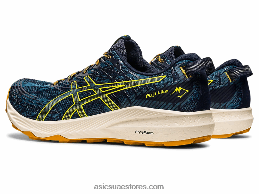 Asics حبر أزرق مخضر / أصفر ذهبي فوجي لايت 3 2N24DJ624