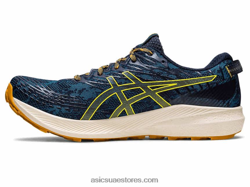 Asics حبر أزرق مخضر / أصفر ذهبي فوجي لايت 3 2N24DJ624