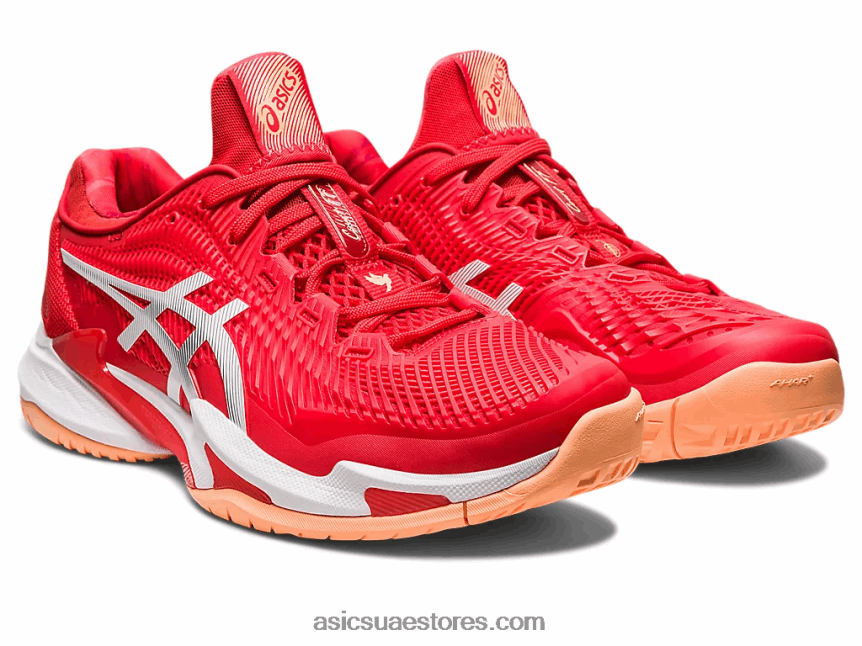 Asics الأحمر الناري / الأبيض محكمة وما يليها 3 نوفاك 2N24DJ63