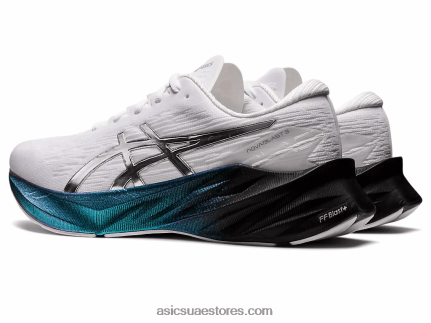 Asics أبيض / فضي نقي نوفابلاست 3 بلاتين 2N24DJ948