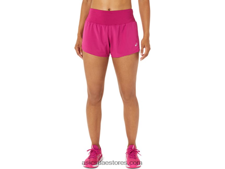 Asics الفوشيه الأحمر طريق المرأة 3.5in قصير 2N24DJ3448