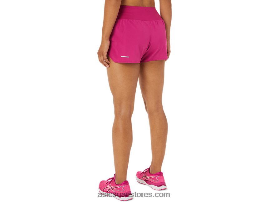 Asics الفوشيه الأحمر طريق المرأة 3.5in قصير 2N24DJ3448