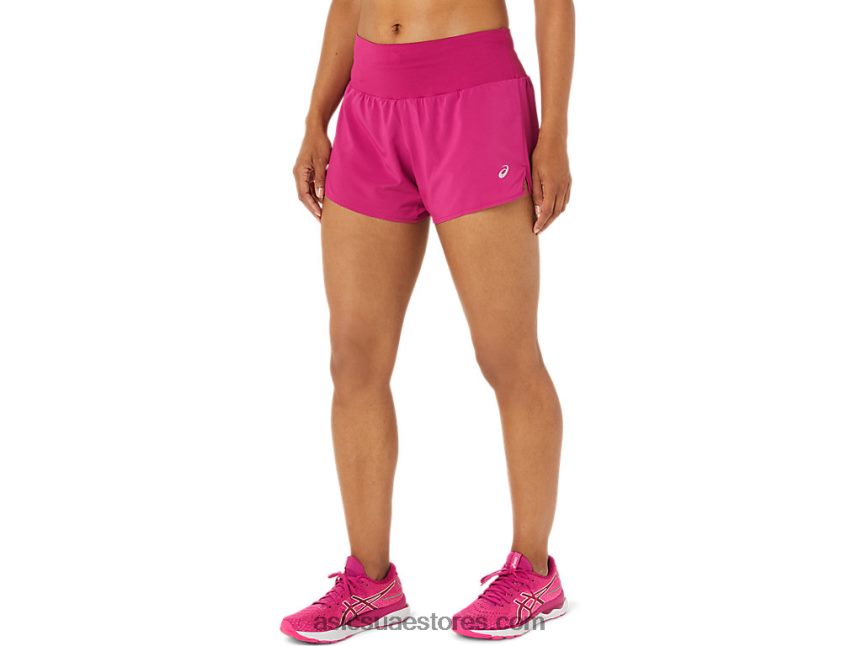 Asics الفوشيه الأحمر طريق المرأة 3.5in قصير 2N24DJ3448