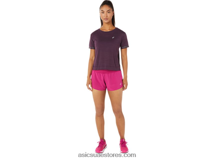 Asics الفوشيه الأحمر طريق المرأة 3.5in قصير 2N24DJ3448