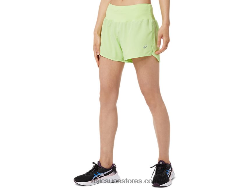 Asics ليمون اخضر طريق المرأة 3.5in قصير 2N24DJ3462