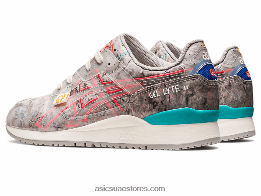 Asics المحار الرمادي / المغنية الوردي جل لايت 3 og شعر معاد تدويره 2N24DJ212