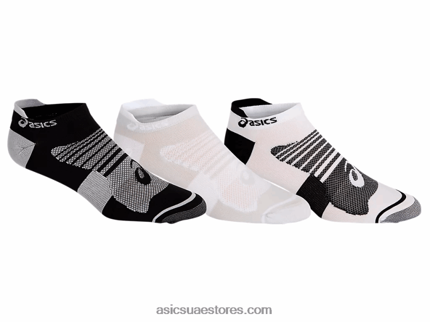Asics لامع أبيض / أسود كويك لايت للرجال زائد 3pk 2N24DJ1610