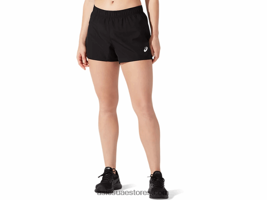 Asics أسود الأداء المرأة الفضة 4in قصيرة 2N24DJ2779