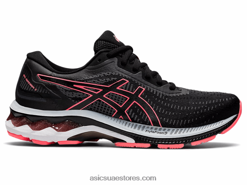 Asics أسود / مرجان مشتعل جل سوبريون 5 2N24DJ2606