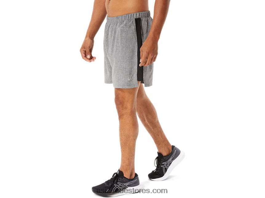 Asics هيذر رمادي غامق / أسود طقم جاهز 5 بوصة قصير للرجال 2N24DJ974