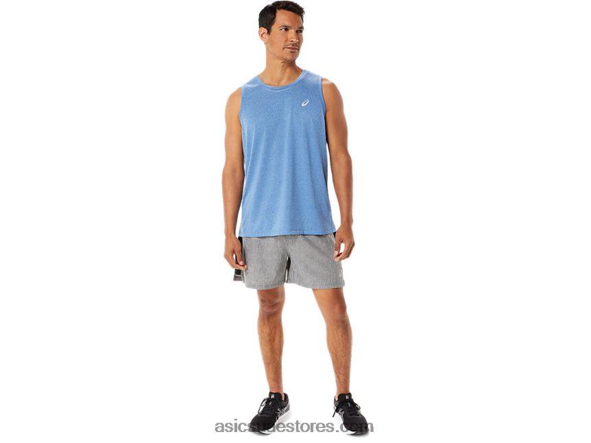 Asics هيذر رمادي غامق / أسود طقم جاهز 5 بوصة قصير للرجال 2N24DJ974