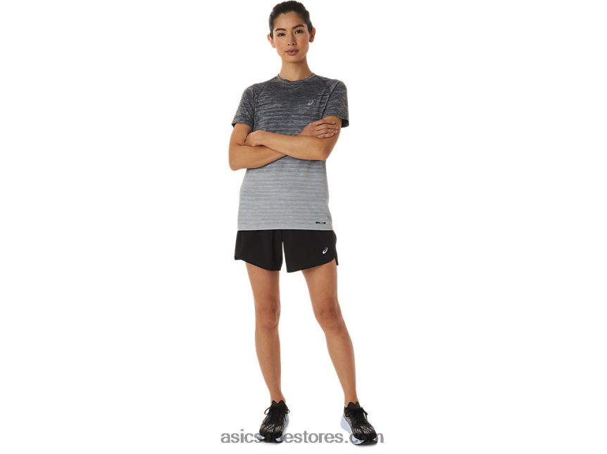 Asics أسود الأداء طريق المرأة 5.5 بوصة قصير 2N24DJ2986