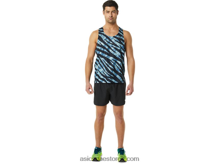 Asics أسود الأداء تهوية 5in قصيرة للرجال 2N24DJ1061