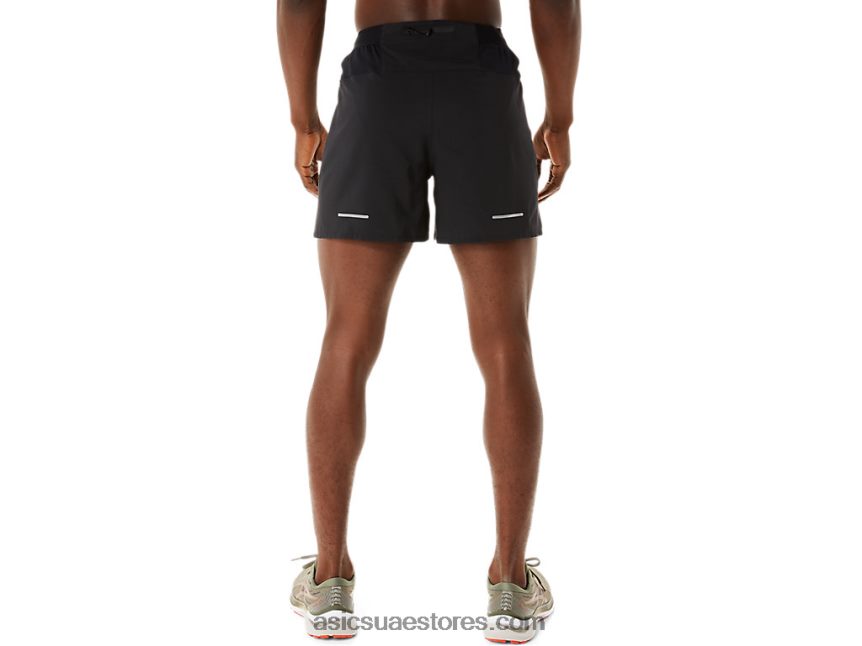 Asics أسود الأداء طريق الرجال 5in قصير 2N24DJ1099