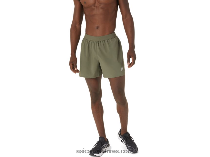 Asics عباءة خضراء طريق الرجال 5in قصير 2N24DJ1109