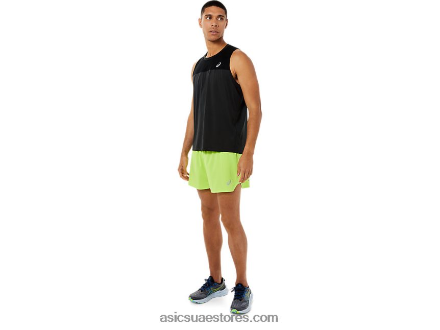 Asics الخطر الأخضر طريق الرجال 5in قصير 2N24DJ1494