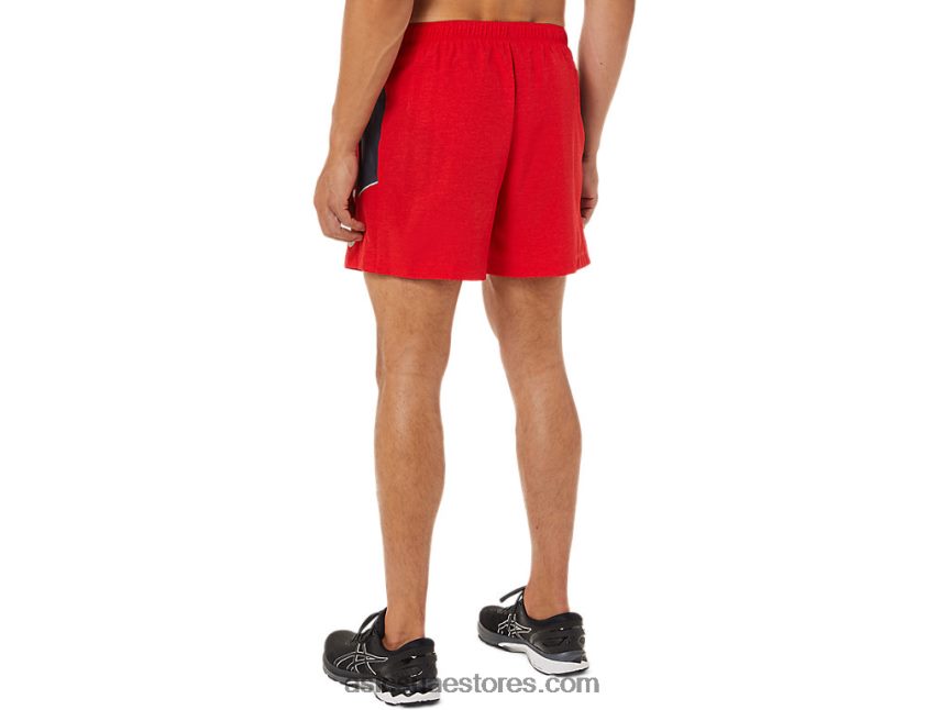 Asics هيذر الكهربائية الأحمر / الرمادي الرجال 5in العلاقات العامة قصيرة 2N24DJ1824