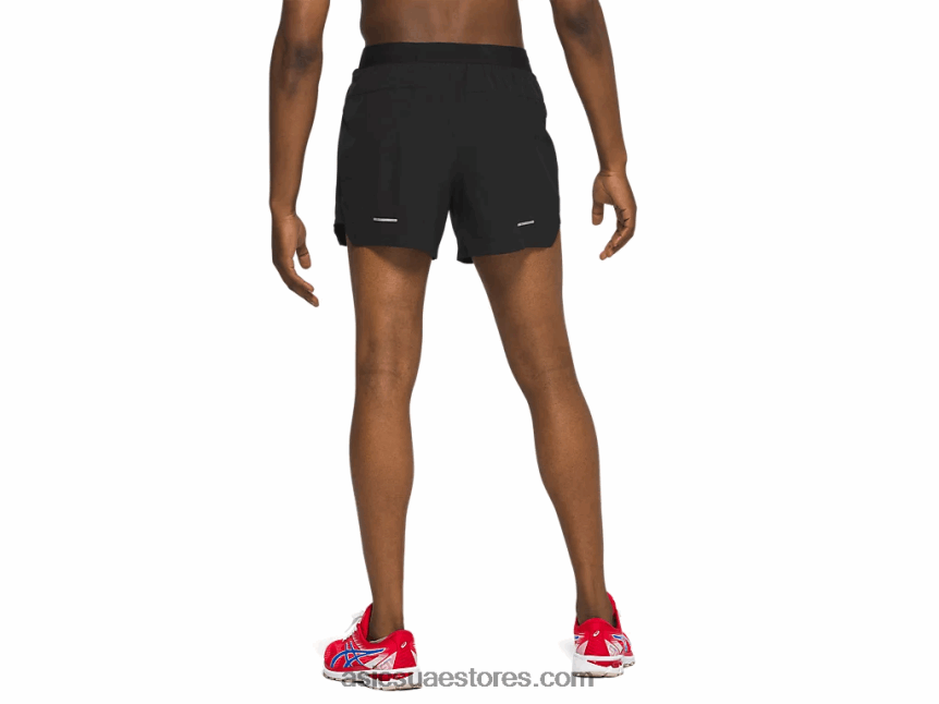 Asics أسود الأداء طريق الرجال 5in قصير 2N24DJ2099