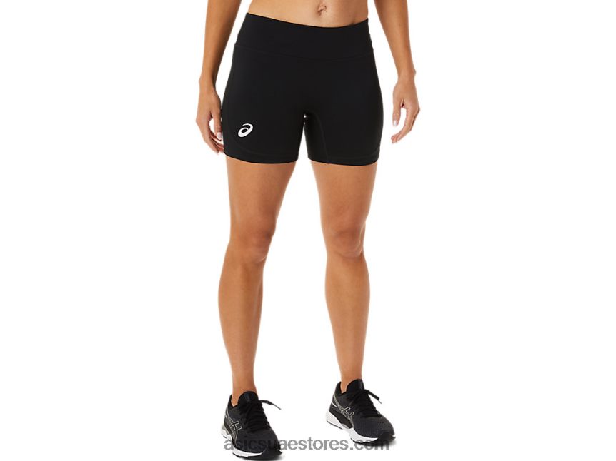 Asics أسود الأداء دارة نسائية 5in ضغط قصيرة 2N24DJ2358