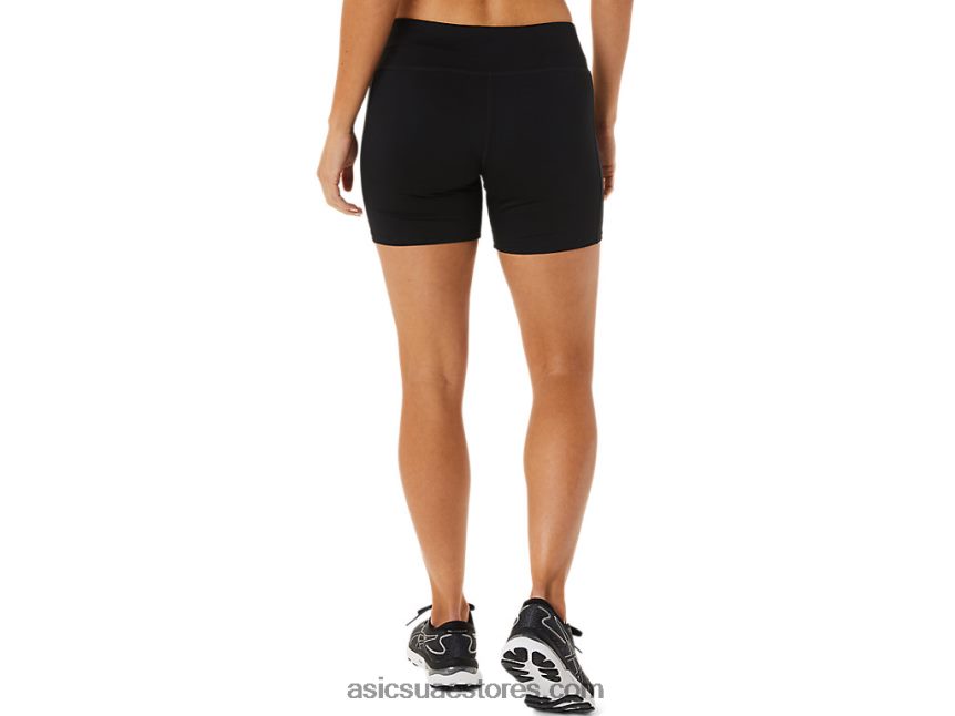 Asics أسود الأداء دارة نسائية 5in ضغط قصيرة 2N24DJ2358
