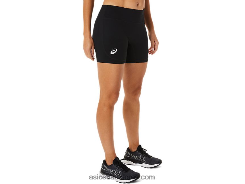 Asics أسود الأداء دارة نسائية 5in ضغط قصيرة 2N24DJ2358