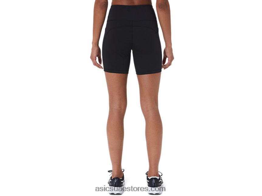 Asics أسود الأداء المرأة قصيرة المدى 5in مع جيوب 2N24DJ2717