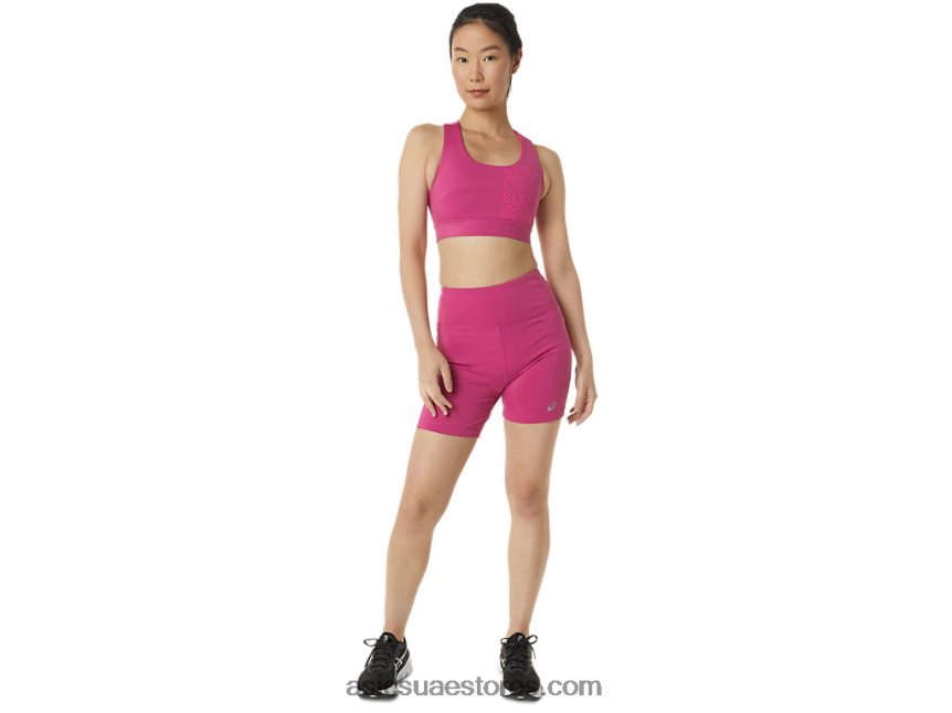 Asics الفوشيه الأحمر المرأة قصيرة المدى 5in مع جيوب 2N24DJ3291