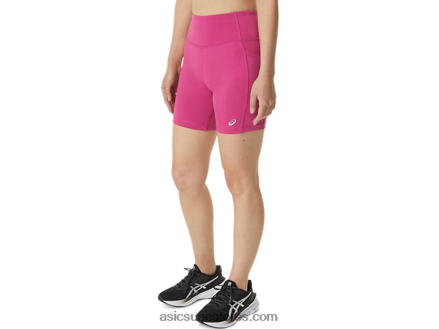 Asics الفوشيه الأحمر المرأة قصيرة المدى 5in مع جيوب 2N24DJ3291