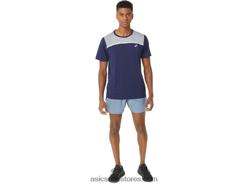 Asics الأزرق الصلب الرجال 5in العلاقات العامة قصيرة 2.0 2N24DJ33