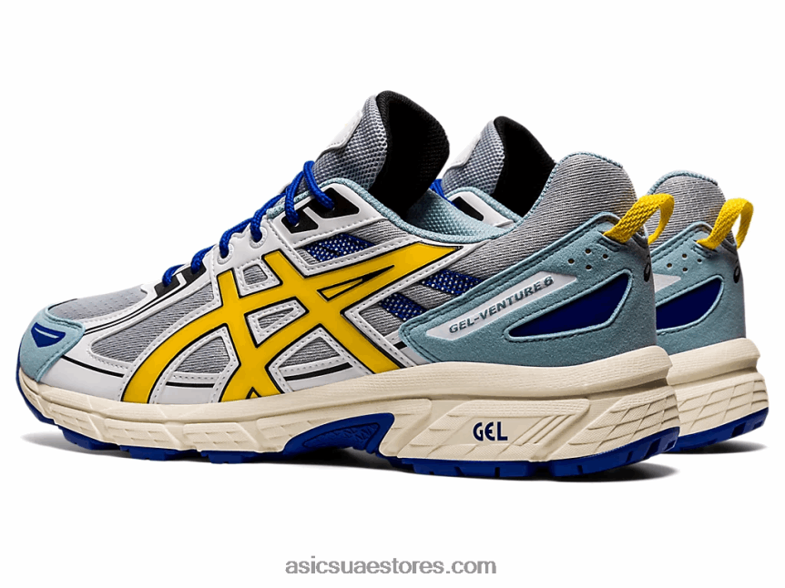 Asics رمادي بيدمونت / أصفر نابض بالحياة جل فينشر 6 2N24DJ1823