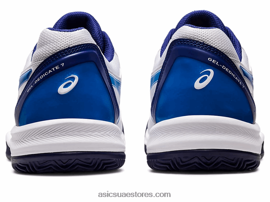 Asics أبيض / أزرق كهربائي جل تكريس 7 طين 2N24DJ1147