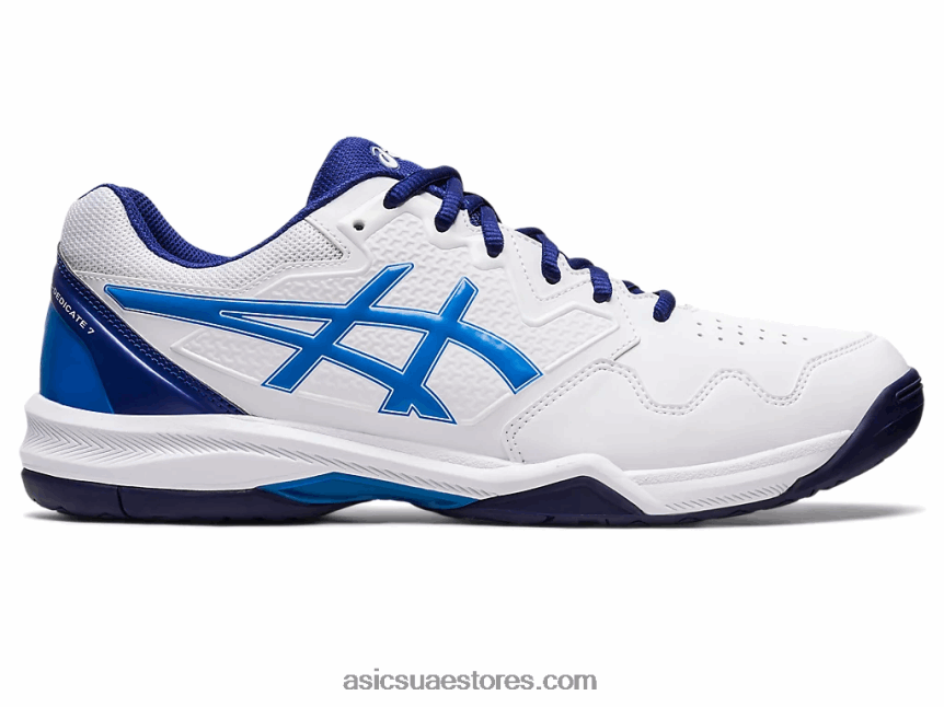Asics أبيض / أزرق كهربائي جل تكريس 7 2N24DJ1148