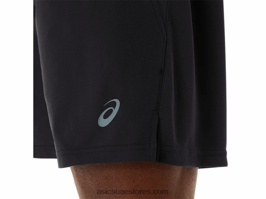 Asics أسود الأداء شورت هجين 7 إنش للرجال 2N24DJ122