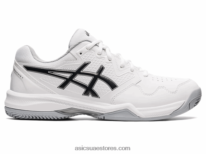 Asics أبيض أسود جل تكريس 7 طين 2N24DJ1583