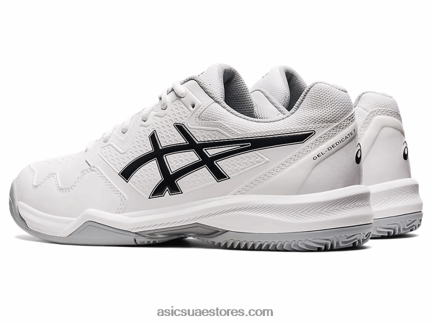 Asics أبيض أسود جل تكريس 7 طين 2N24DJ1583