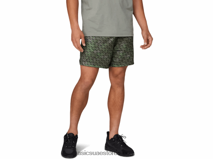 Asics حزاز أخضر تدريب قصير للرجال مقاس 7 بوصات 2N24DJ1784