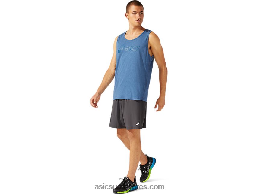 Asics الجرافيت الرمادي قطار قصير منسوج 7 بوصة للرجال 2N24DJ1786