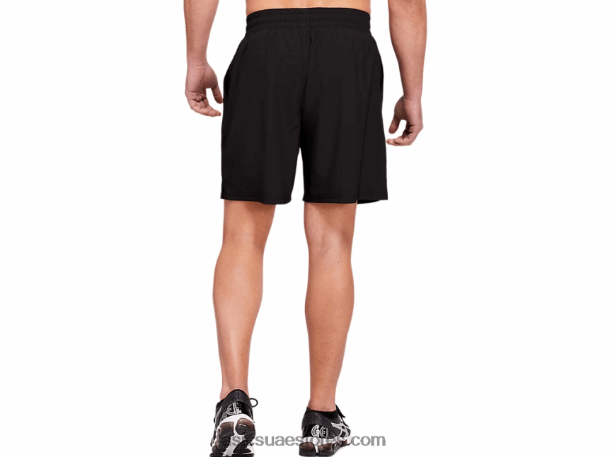 Asics أسود الأداء قطار قصير منسوج 7 بوصة للرجال 2N24DJ1802