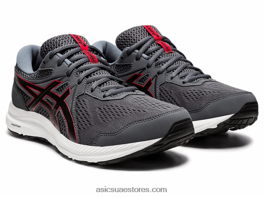 Asics الناقل الرمادي / الأحمر الكلاسيكي جل-كونتيند 7 2N24DJ1947