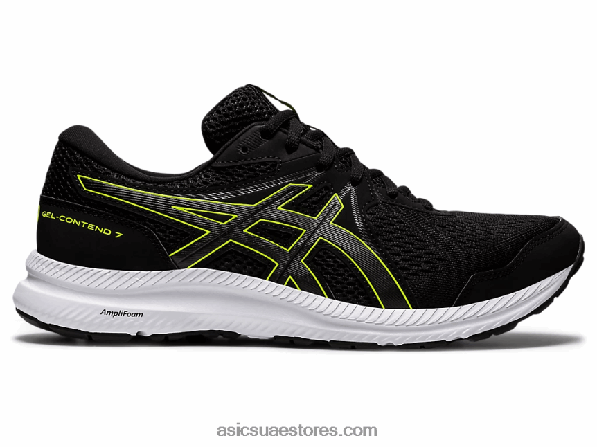 Asics أسود / أخضر خطر مادة هلامية 7 عريض للغاية 2N24DJ1951