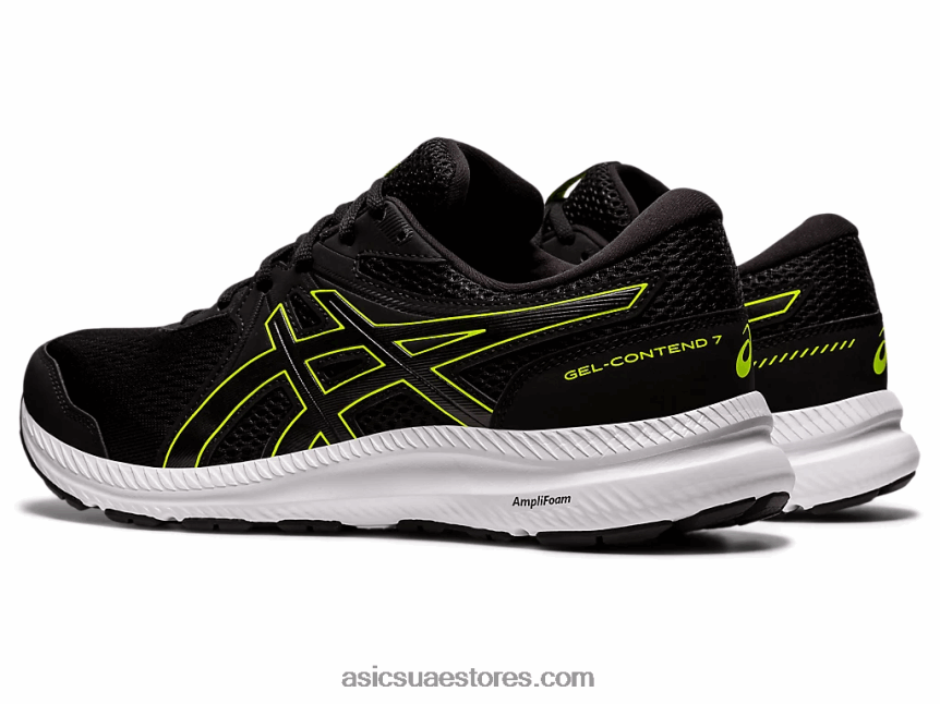 Asics أسود / أخضر خطر مادة هلامية 7 عريض للغاية 2N24DJ1951