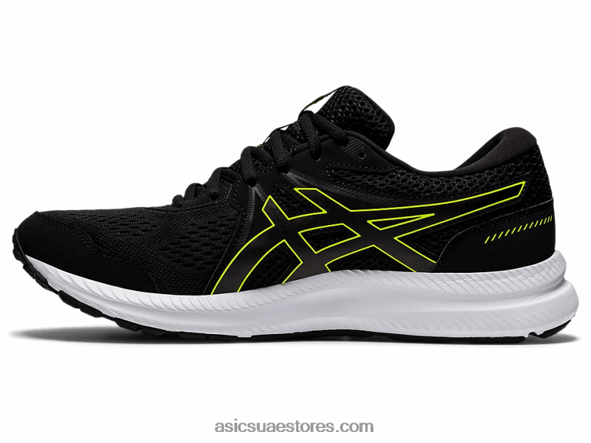 Asics أسود / أخضر خطر مادة هلامية 7 عريض للغاية 2N24DJ1951