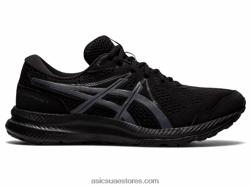 Asics أسود / رمادي الناقل مادة هلامية 7 عريض للغاية 2N24DJ1960