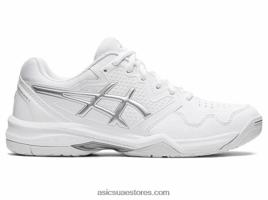Asics أبيض / فضي نقي جل تكريس 7 2N24DJ3768
