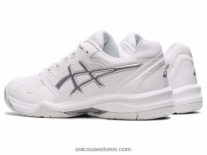 Asics أبيض / فضي نقي جل تكريس 7 2N24DJ3768