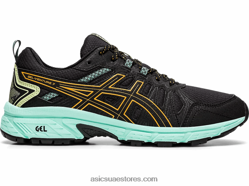 Asics البوب ​​الأسود / البرتقالي جل فينشر 7 عريض 2N24DJ4162