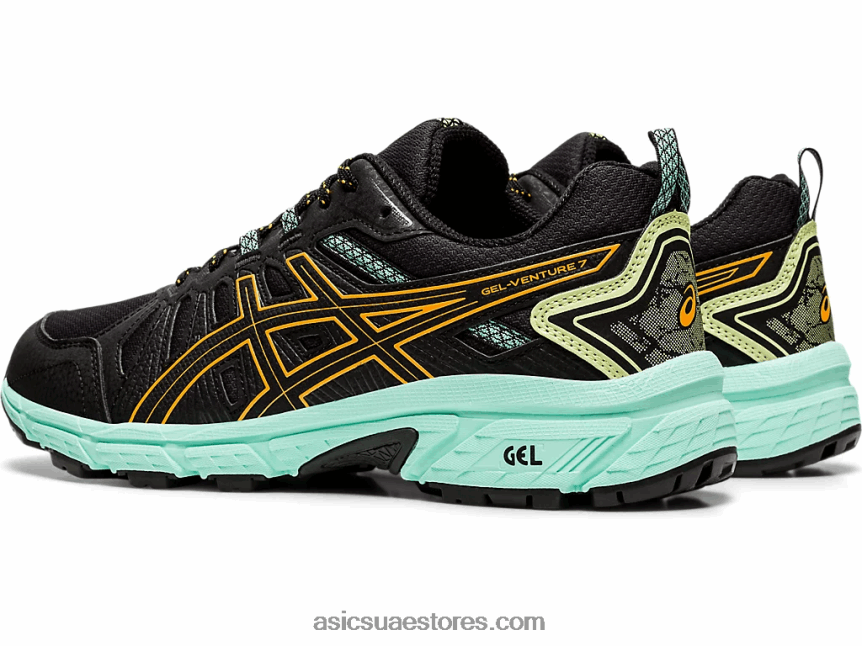 Asics البوب ​​الأسود / البرتقالي جل فينشر 7 عريض 2N24DJ4162