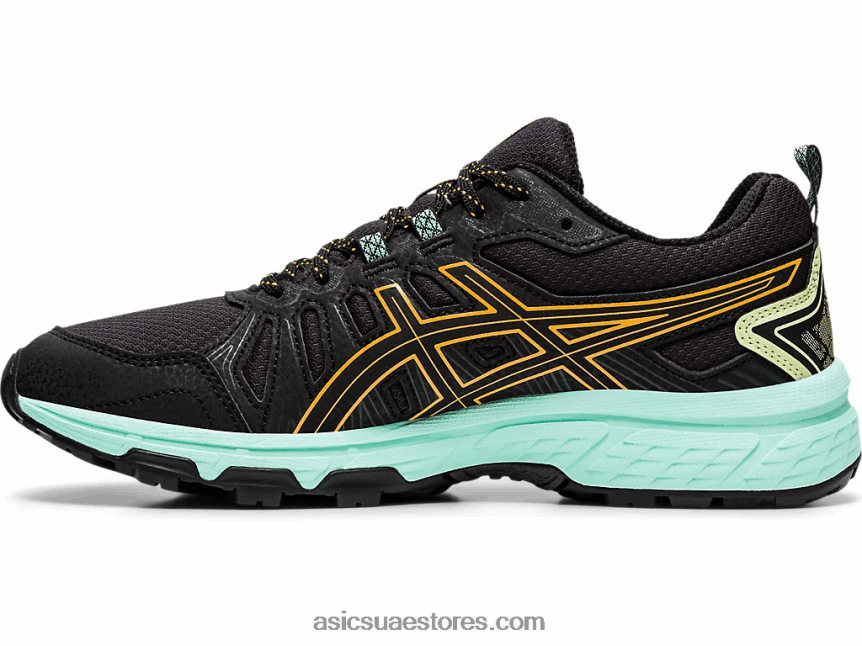 Asics البوب ​​الأسود / البرتقالي جل فينشر 7 عريض 2N24DJ4162