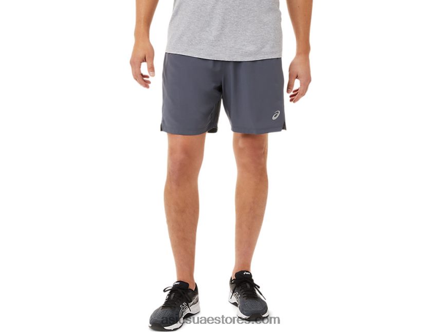 Asics رمادي الناقل / أسود الأداء رجال 7 في 2 في 1 قصير 2N24DJ1904